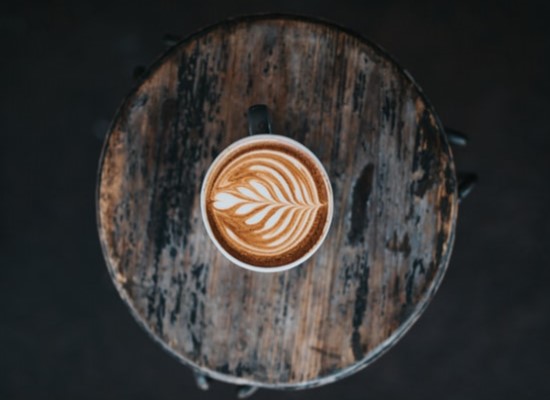 Latte art in a mug